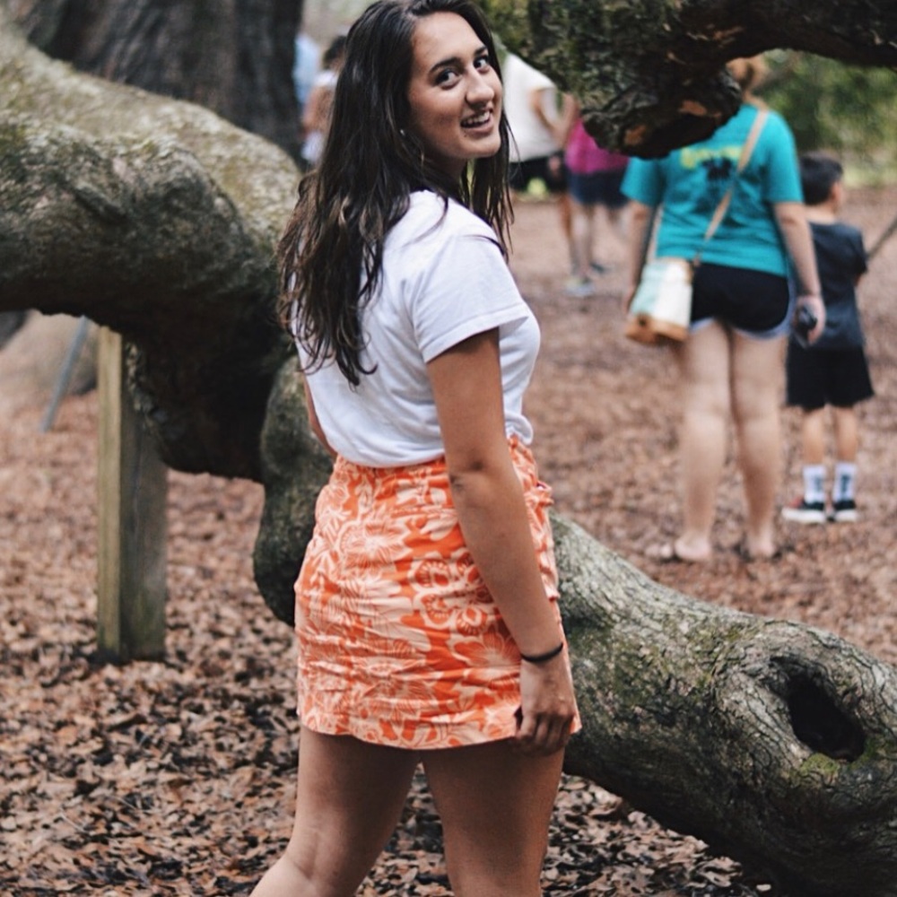 Orange and white floral skort!